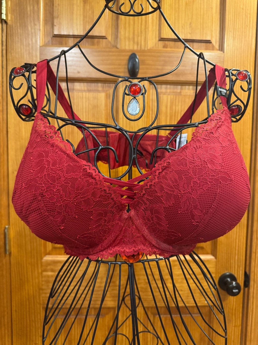 NWT Torrid Curve Push Up Plunge Red Lacy Corset Underwire Bra 44DDD